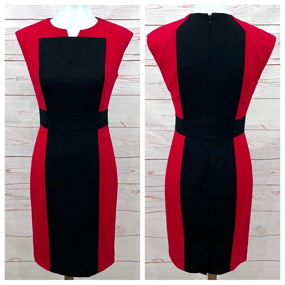 Calvin Klein Geometric Colorblock Sheath Dress